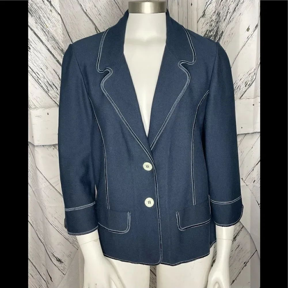 Stizzoli Knit Blazer Navy S Made in Italy